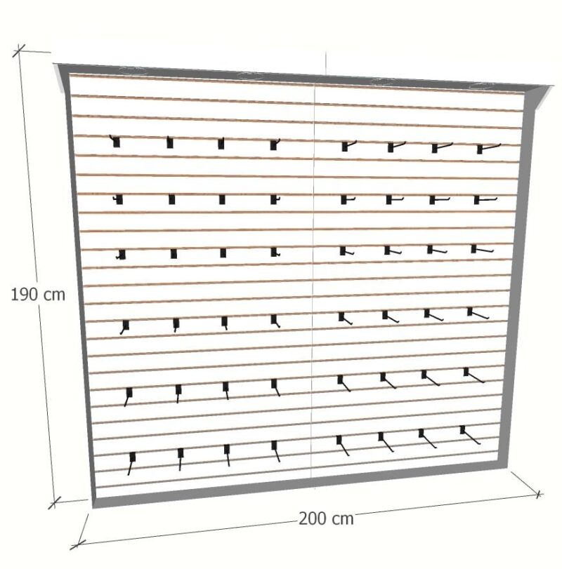Mueble panel ranurado