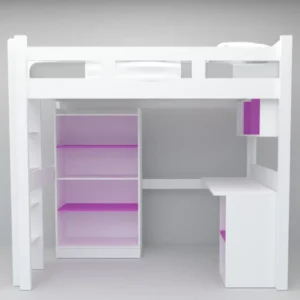 CAMAROTE CON ESCRITORIO FUNCIONAL FUCSIA