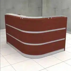 mueble de recepcion curvo